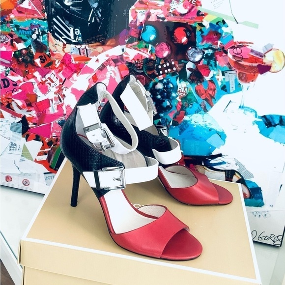 MICHAEL KORS Open Toe Color Block Heels - Picture 8 of 8